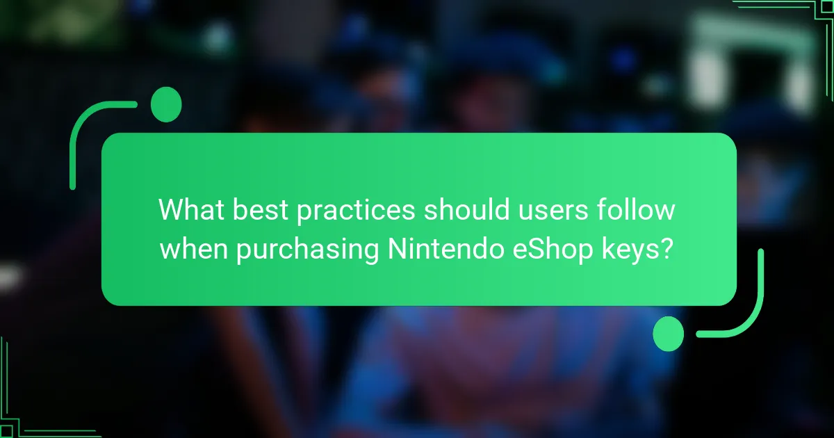 What best practices should users follow when purchasing Nintendo eShop keys?
