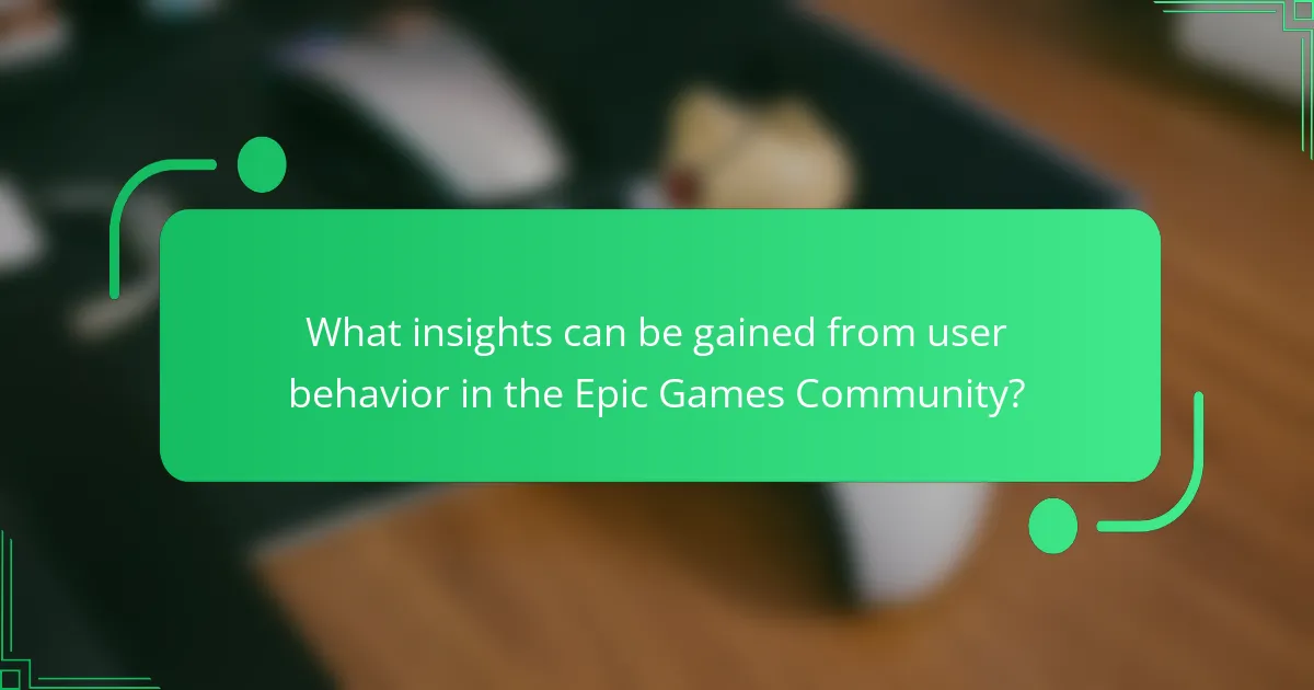 What insights can be gained from user behavior in the Epic Games Community?