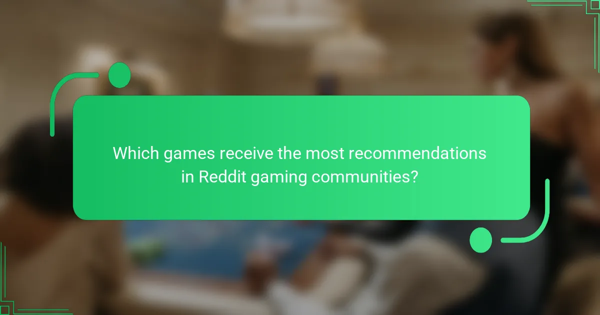 Which games receive the most recommendations in Reddit gaming communities?